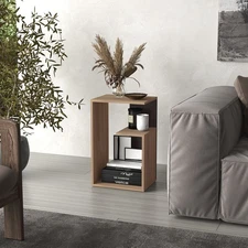 Everet 25' High 3-Tier Shelf Side Table Wengue Black