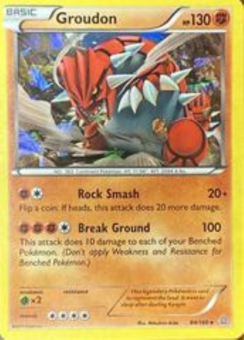 2015 Pokemon XY Primal Clash Groudon 84/160 Cracked Ice Holo Heavily Played