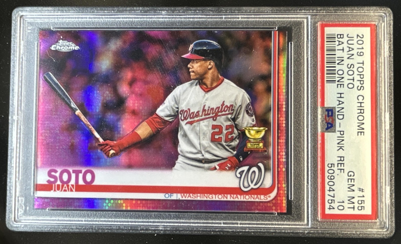 2019 Topps Chrome Juan Soto Pink Refractor #155 Nationals PSA 10 GEM MINT