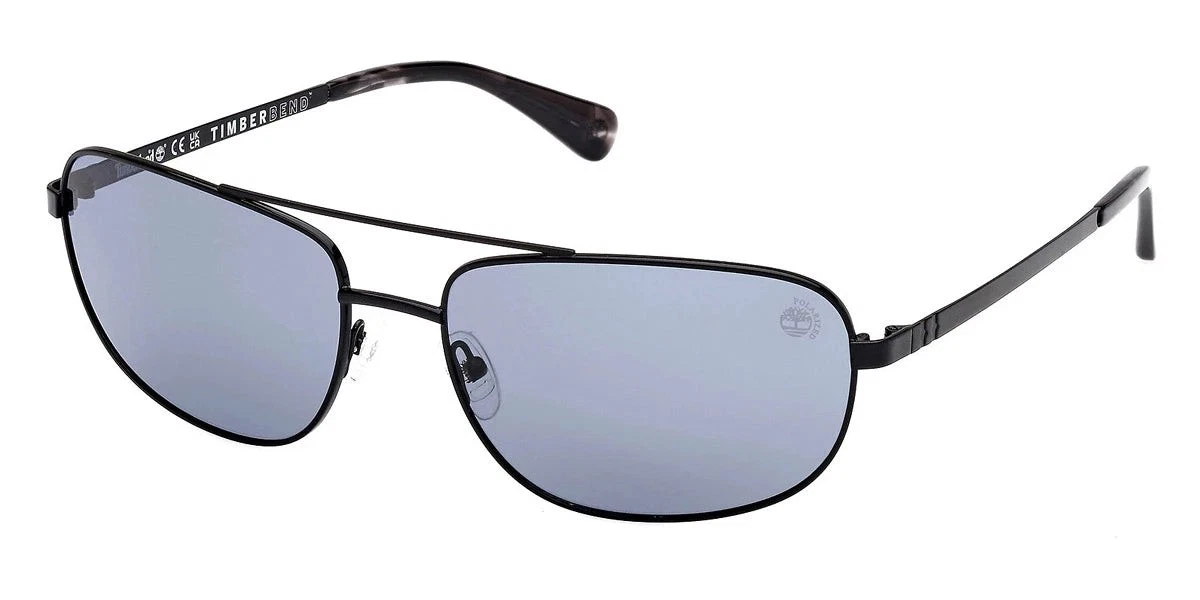 Timberland TB00045 01D Shiny Black / Smoke Polarized 66mm Men's Sunglasses