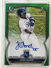 2023 Bowman Chrome Juan Olmos Green Refractor Prospect Auto /99 Royals #CPA-JOS