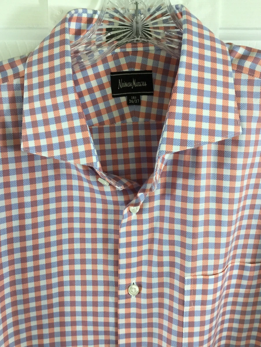 Orange check hotsell shirt mens