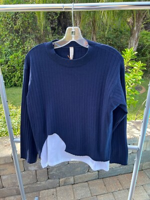 Ljve Italian Sweater Blazer with Tee with Cashmere Feeling Size M in Navy Color