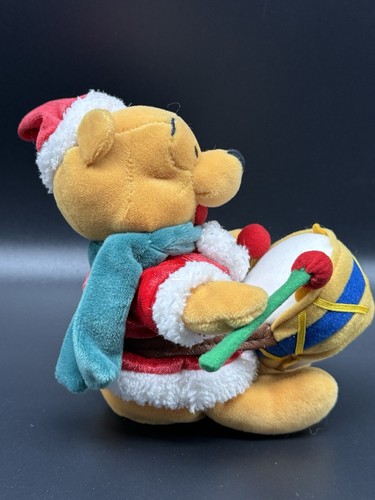Disney Store Winnie the Pooh Playing The Drum Christmas Beanie Stuffed Animal 6” - Picture 5 of 10