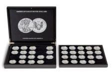 Coin Presentation Display Box American Silver Eagles Case +EXTRA TRAY Lighthouse