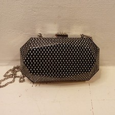 Marina Galanti Clutch Silver Sequinned Black Evening Bag Wedding Formal