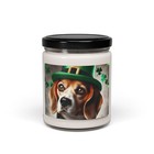 Scented Soy Candle, 9oz Beagle Hound Dog St. Patrick Irish Design 6, Home Decor