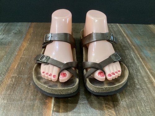 Birkenstock Mayari brown/copper Leather Toe Loop Sandals Women’s sz 38 - Picture 2 of 11