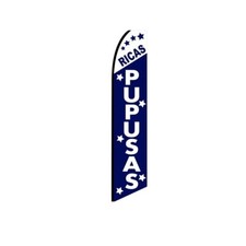 Ricas Pupusas- Dark Blue Swooper Flutter Feather Flag  3ft W x 11.5ft Tall