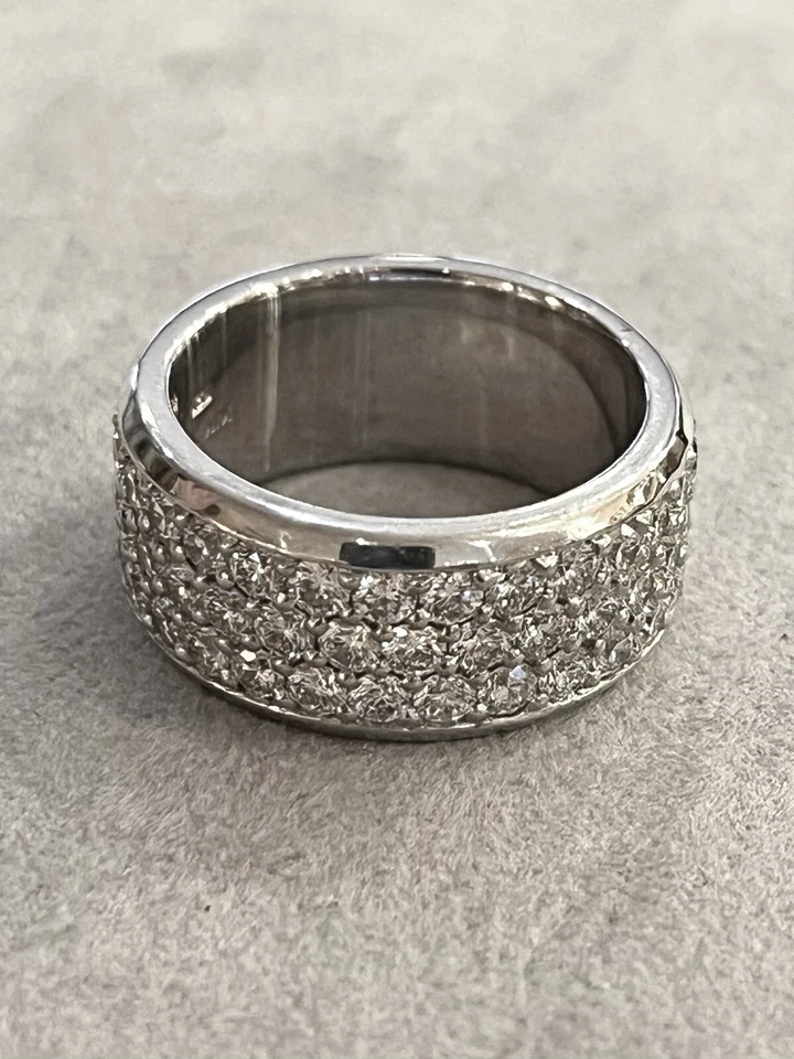 Wide 3 Row Diamond Eternity Band 5.15 cttw in 18k White Gold - HM2513B