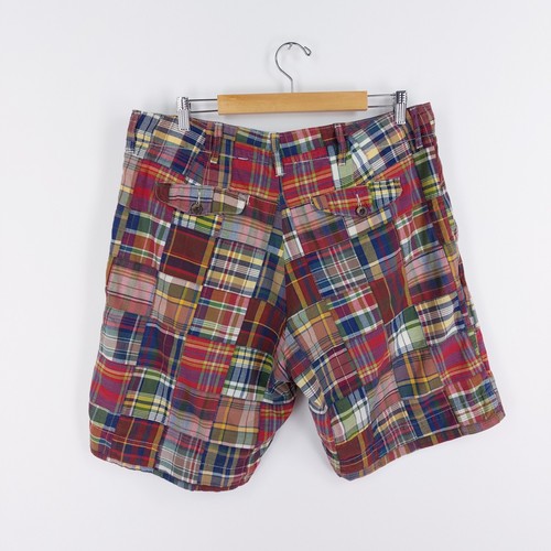 Polo Ralph Lauren Men's W38 Vintage Multicoloured Patchwork Madras Check Shorts - Picture 7 of 8