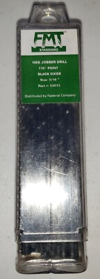 (14) 3/16'' HSS 118° Black Oxide Finish FMT  Fastenal Jobber Drill Bit Pack of 14