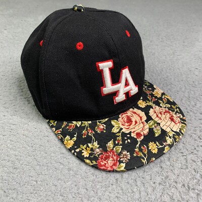 OOAK Floral Embroidered Baseball Cap Black Red Adjustable Hat Side Embroidered Rose Adjustable Low Profile Baseball Dad  main image 3