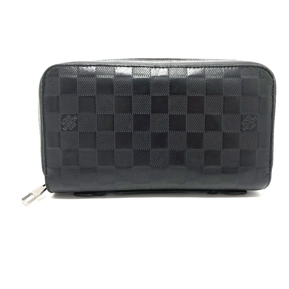 LOUIS VUITTON N61254 Damier Infini Zippy XL Zip Around Long Wallet Black