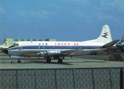 Postcard Airline AIR INTER Vickers F-BLHI CC9.