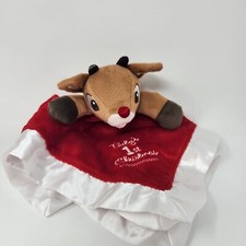 Rudolph The Red Nosed Reindeer Security Blanket Rattle Christmas "Baby's 1st Chr