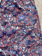  NWT PETER MILLAR Seaside Tic Tac Swim Trunks Nautical Drinks Print Men's M 98