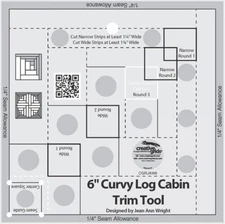 Creative Grids Curvy Log Cabin Trim Tool - Sewing Quilting Ruler CGRJAW6