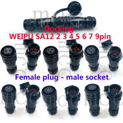 WEIPU SA12 2-9Pin IP67 Docking Waterproof Aviation Bulkhead Industrial Connector
