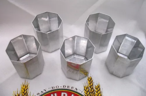 5 NOS OCTAGON CANDLE MOLDS METAL UNUSED VINTAGE CANDLE MAKING MOLD LOT
