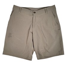Columbia Shorts Mens 34x10 Regular Fit Beige Khaki Hiking Fishing Trail Stretch