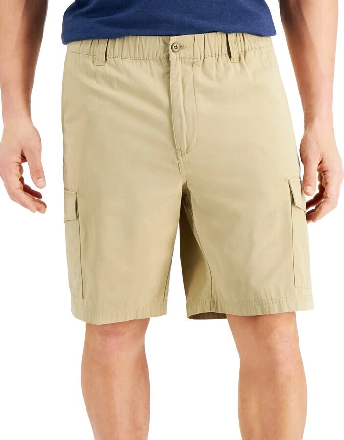 Tommy Men's Jungle Beach Cargo Shorts, Stone Khaki, Small