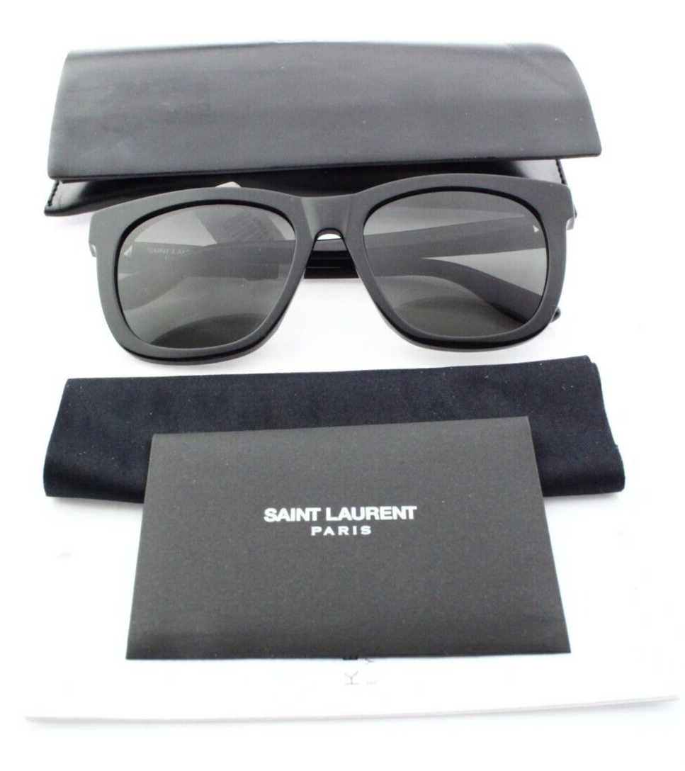 OCCHIALI DA SOLE $350 NUOVI CON ETICHETTE SAINT LAURENT TONAL YSL MONO SL M24 K neri 55 mm con custodia