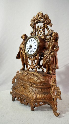 ALARM clock Japy Freres gilded Romantic Collectors Item 1875 - Picture 3 of 10