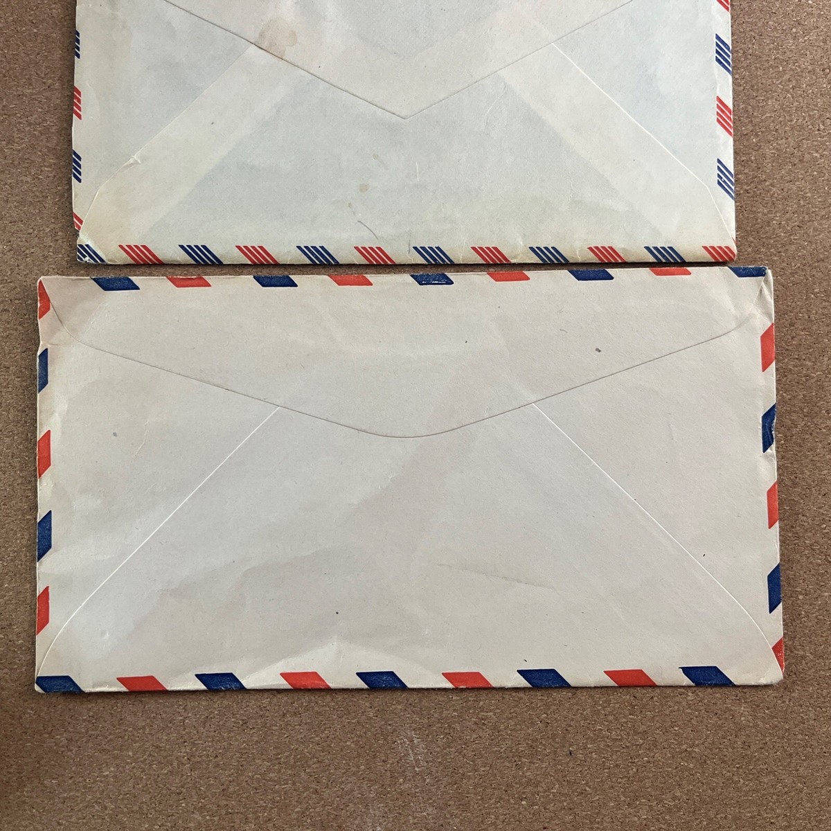 Vintage Air Mail 6, 8 Cent Stamps Red Green Air Mail Envelope Used