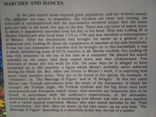 (2-1138) "W.A. MOZART: MARCHES AND DANCES, VOL. 8" CD / PRE-HEARD / 1990 - Picture 9 of 9