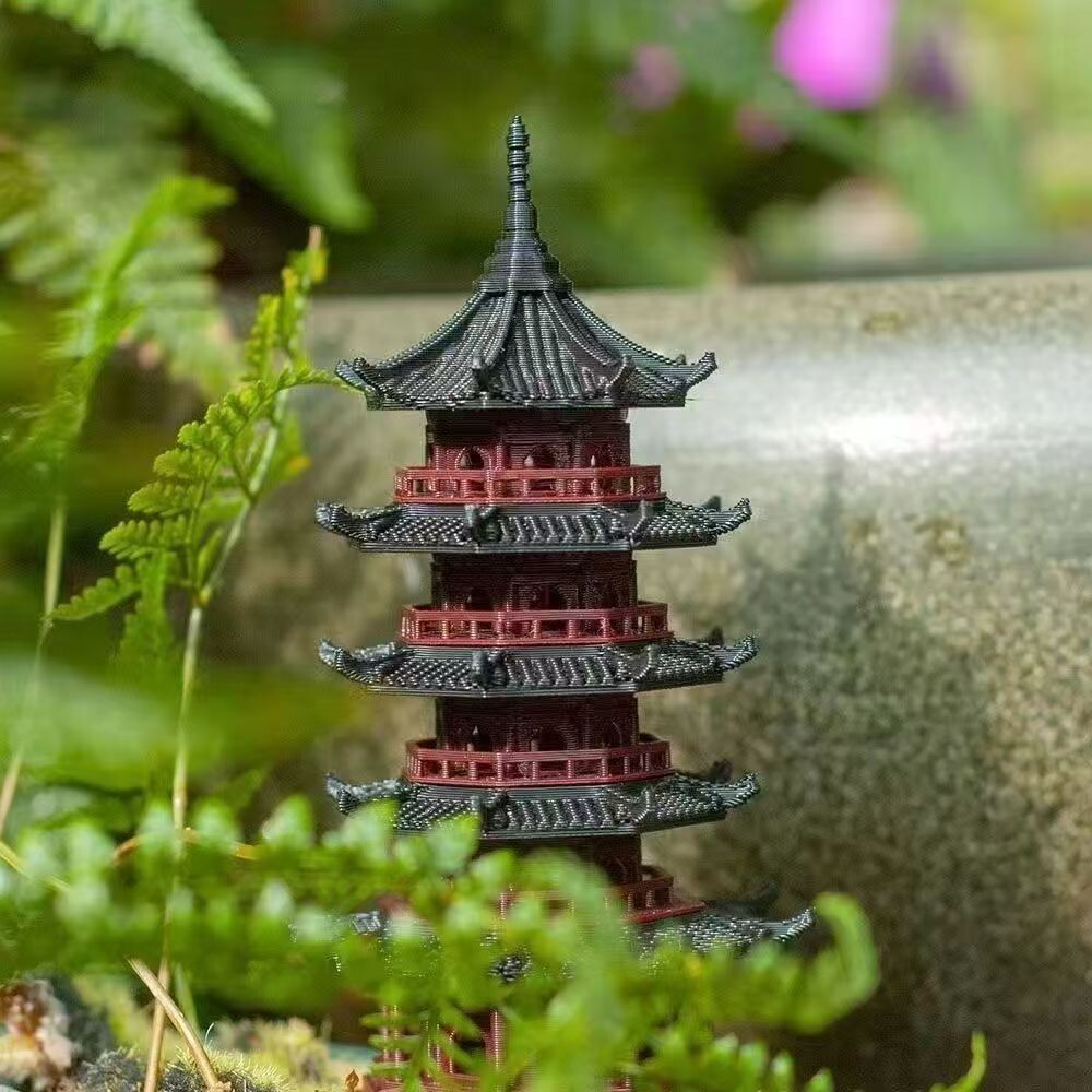 resin bonsai suiseki micro landscape decoration：pavilion 051902