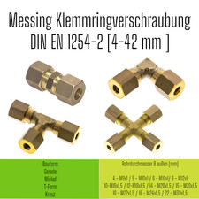 Klemmringverschraubung Klemmring Messing M8 M...