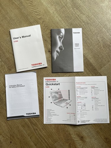 RARE TOSHIBA U300 LAPTOP (20VL64 + 15VL64 SERIES) OWNER'S + USER'S MANUALS - 第 1/4 張圖片