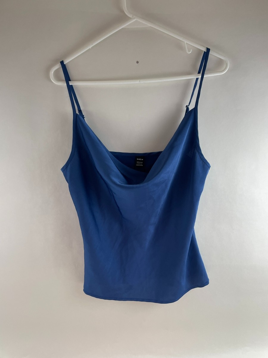 SheIn Tank Top Women's Size Large (40-42) Blue Silky