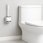 Wall-Mounted Silicone Toilet Brush with Holder – Compact, Drip-Free Design