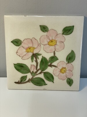 Vintage Franciscan Desert Rose USA Tea Tile Approx6 x 6 MCM Trivet 2 Small Chips