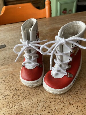Unisex Baby Kleinkind True Vintage Schneestiefel Gr. 17 / 18 UK 2 / 3 rot weiß