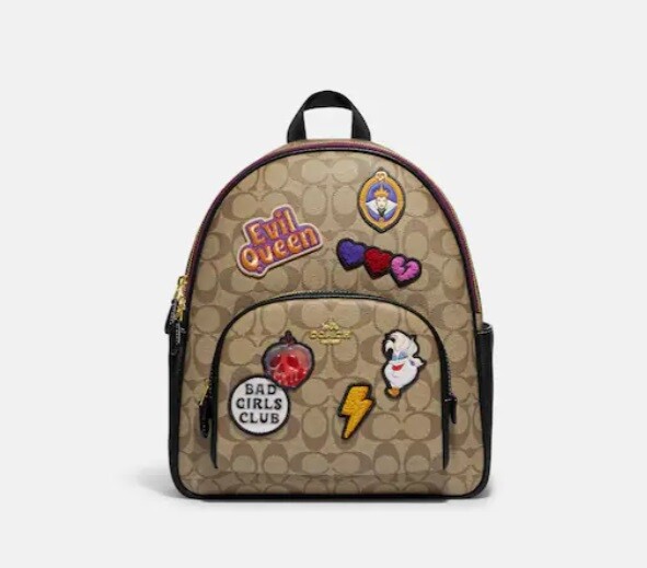 GENUINE Disney X Villains Coach Court Backpack In Signature Canvas
