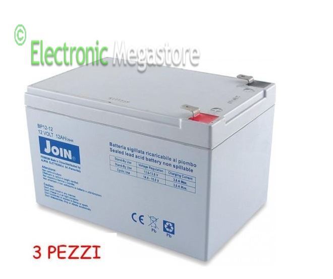 Kit Batteria Piombo 36V 12Ah Bici Elettrica 3pz | Alta Densità Ciclica