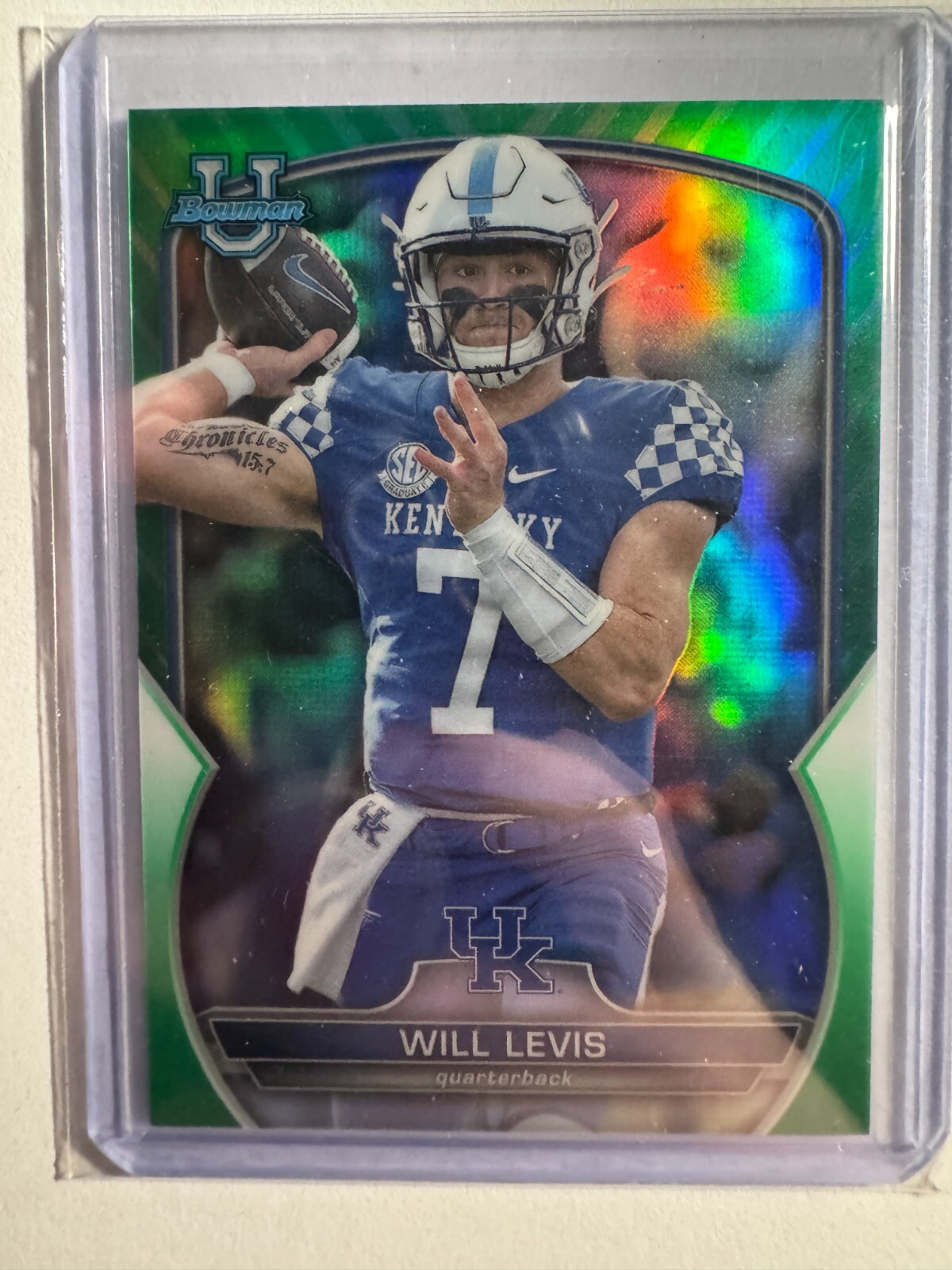 K247,459 - 2022 Bowman Chrome University Green Refractors #5 Will Levis #/99