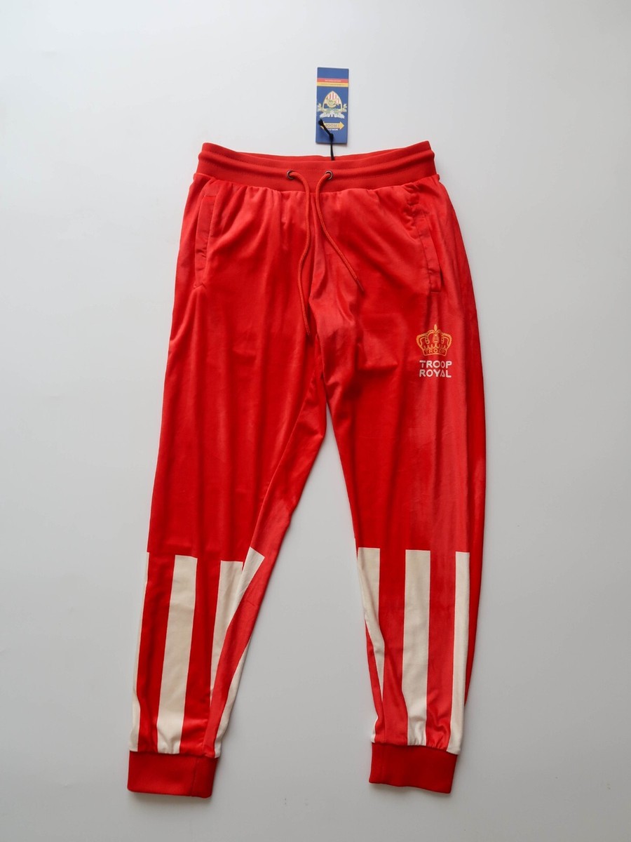NEW Troop Crown Royal Pants Red White Velour Designer Classic Hip Hop Size:  M