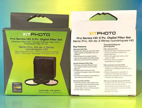 XIT FILTER KIT 67mm CPL C-PL UV FLD Circular Polarizing to SONY DSC-R1 P900 P950 - Picture 3 of 12