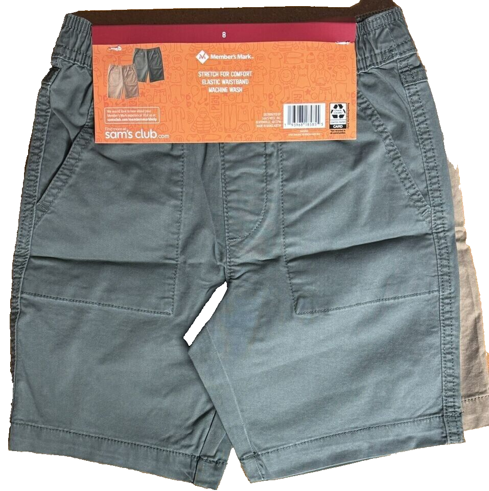 S Member's Mark 2-Pack Boys Active Woven Shorts Size 8 super durable