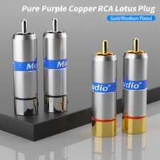 HiFi Copper Rhodium/Gold Plated RCA Plugs Speaker Wire Speakers Cable Connectors