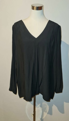 Ladies Size 20 Black V neck Blouse Shirt Long Sleeve + 1 FREE - Picture 13 of 13