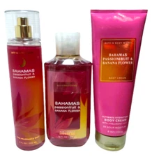 Bath and Body Works 3 Pc BAHAMAS PASSIONFRUIT & BANANA FLOWER ~  FREE SHIP
