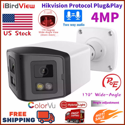 iBirdView Hikvision Compatible 4MP 4MM 170° POE illumination Panoramic Camera US