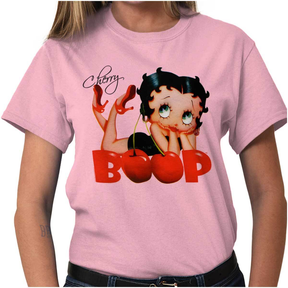 Cute Betty Boop Vintage Retro Cherry Cartoon Womens Graphic