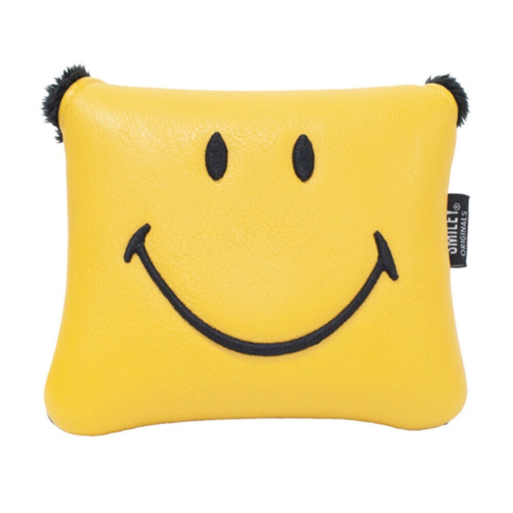 Smiley Originals Classic Mallet Putter Headcover Yellow Novelty Golf Plush Lined