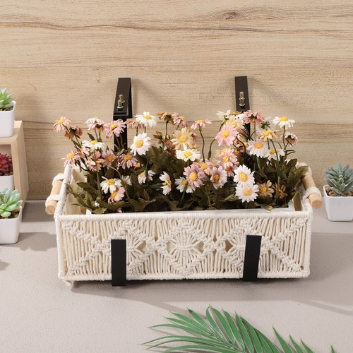 2 Pcs Flower Box Brackets Railing Planter Hooks Window Box Brackets - Picture 2 of 11